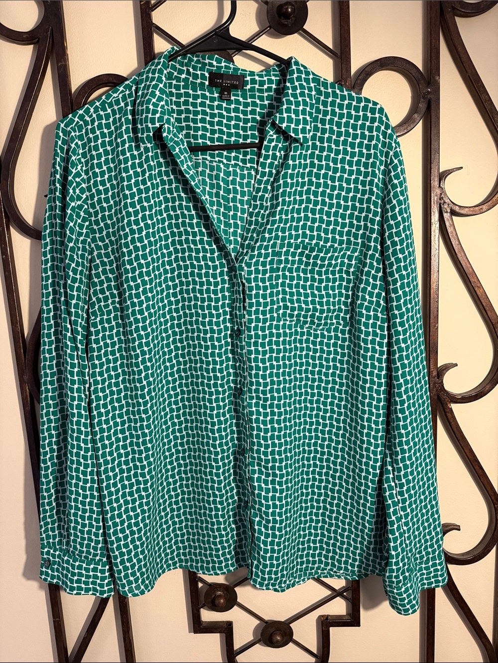 The Limited Green Geometric Button-Down Shirt